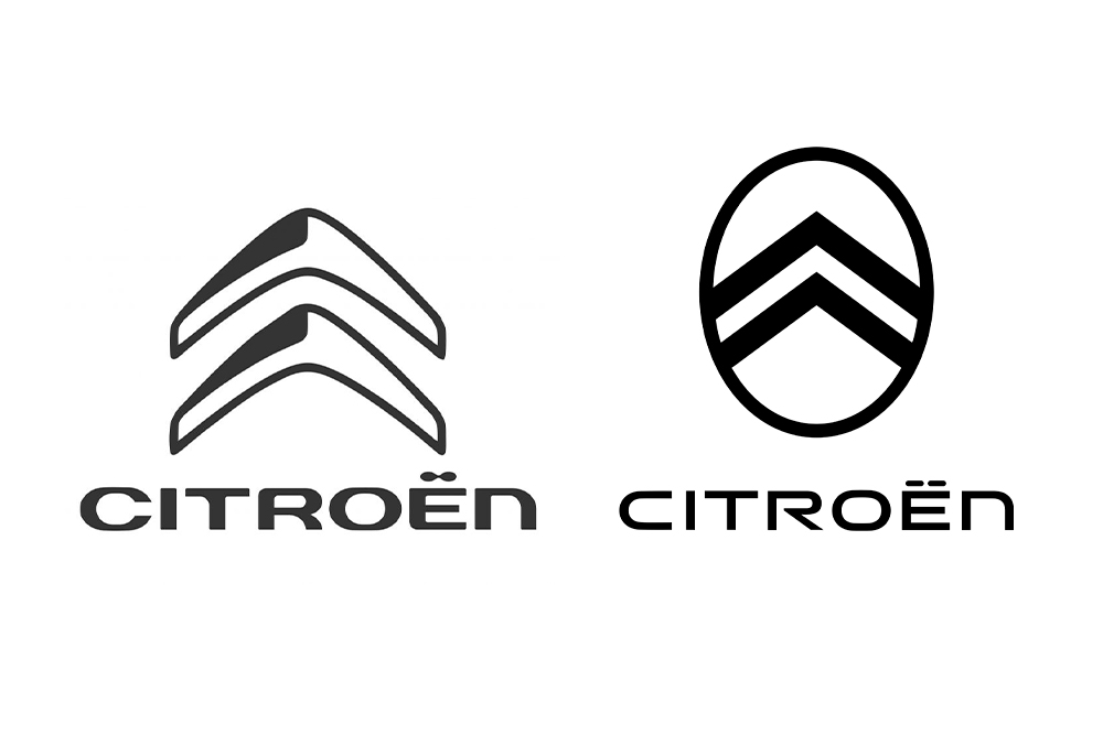 Comparación del logo de Citroën.